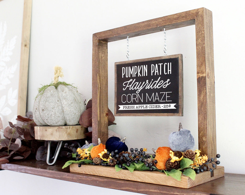 Pumpkin Patch Hayrides Corn Maze Hanging Sign