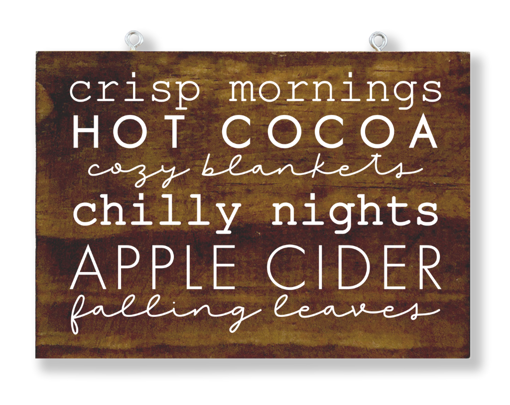Fall Words Hanging Sign