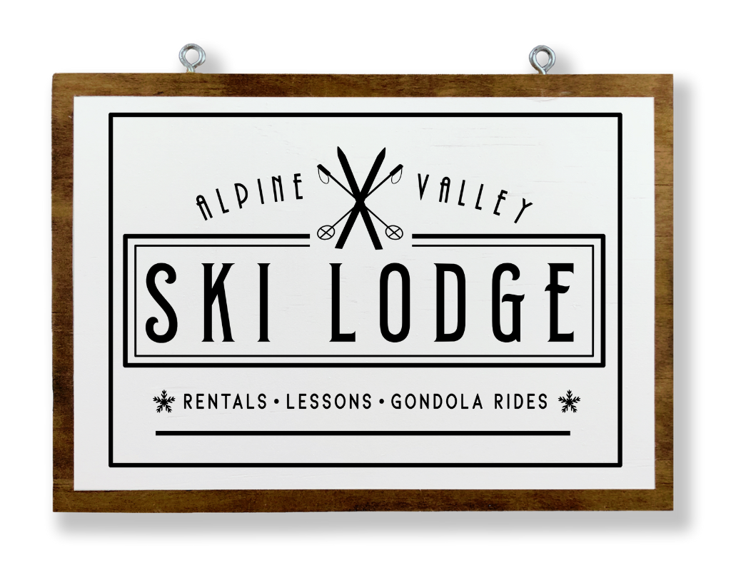 Ski Lodge Hanging Sign